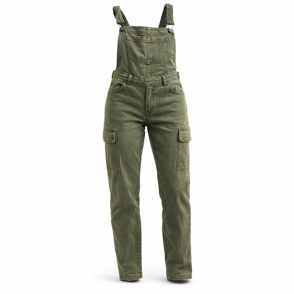 Kendall & Kylie Pants - Kendall + Kylie Women’s Olive Green Cargo Overalls With Utility Pocket Size 25